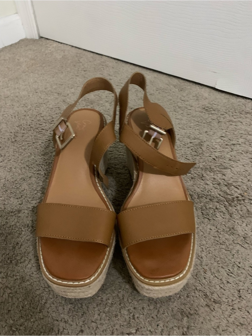 Crown Vintage Tan Platform Slingback Sandals